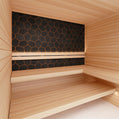 PROSAUNAS Modern Black Sauna Wall Panels, Irregular Hexagon Pattern, Black Thermo-Abachi
