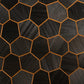 PROSAUNAS Modern Black Sauna Wall Panels, Irregular Hexagon Pattern, Black Thermo-Abachi