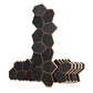 PROSAUNAS Modern Black Sauna Wall Panels, Irregular Hexagon Pattern, Black Thermo-Abachi