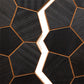 PROSAUNAS Modern Black Sauna Wall Panels, Irregular Hexagon Pattern, Black Thermo-Abachi