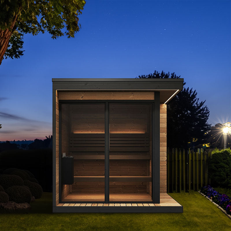 SaunaLife Model GL6 Garden Luxury Series Outdoor Home Sauna Kit, Up to 6 Persons