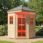 Thermora Monaco 4-Person Low EMF Spruce Wood Outdoor Infrared Sauna With Bluetooth Speakers And LED Lights