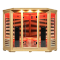 Blisspod I Vienna RED I All-In-One - Full Spectrum + Red Light Therapy I Indoor Corner Premium Sauna I 4-5 Person