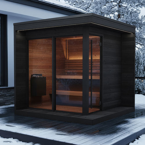 SaunaLife Model GL6B Garden Luxury Series Outdoor Home Sauna Kit, DIY, Paint Included, Up to 6 Persons