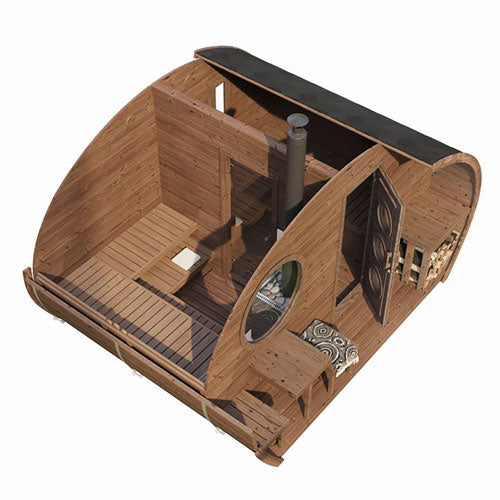 SaunaLife Model G11 Garden Series Outdoor Home Sauna Suite Kit, Up to 8 Persons