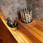 Harvia Sauna Accessory Set Steel Bucket and Ladle w/ Thermometer and Hygrometer