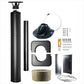Harvia WHP1500M Sauna Wood Stove Chimney Kit, 1500mm, Black Steel