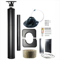 Harvia WHP1500M Sauna Wood Stove Chimney Kit, 1500mm, Black Steel