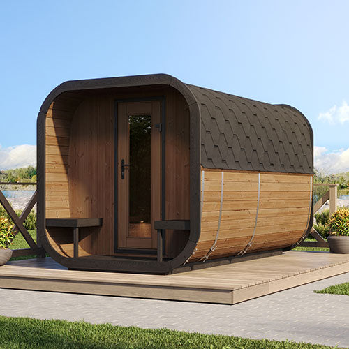 SaunaLife Model CL12GCP Cube Luxury Series Outdoor Home Sauna Suite Kit, Up to 8 Persons
