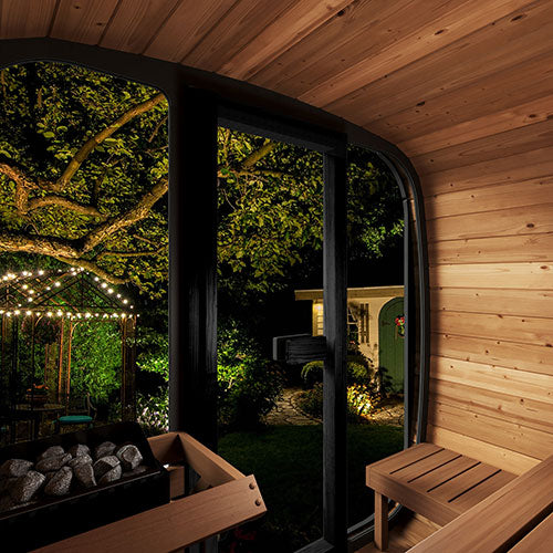 SaunaLife Model CL5GB Cube Luxury Series Outdoor Home Sauna Kit, DIY, Paint Included, Up to 4 Persons