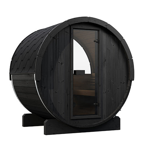 SaunaLife Model E6WB Ergo Series Outdoor Sauna Barrel Kit, Rear Window, DIY, Paint Included, Up to 3 Persons