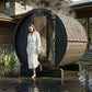 SaunaLife Model E7B Ergo Series Outdoor Sauna Barrel Kit, DIY, Paint Included, Up to 4 Persons