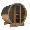 SaunaLife Model E7G Sauna Barrel Glass Front ERGO Series Sauna Barrel 71"x81" Glass Front