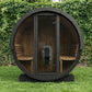 SaunaLife Model E7GB Ergo Series Outdoor Sauna Barrel Kit, Glass Front, DIY, Paint Included, Up to 4 Persons