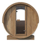 SaunaLife Model E7W Sauna Barrel-Window ERGO Series Sauna Barrel, 71"L x 81"D, Rear Window, 4-Person