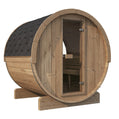 SaunaLife Model E7W Sauna Barrel-Window ERGO Series Sauna Barrel, 71"L x 81"D, Rear Window, 4-Person