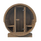 SaunaLife Model E8G Sauna Barrel Glass Front ERGO Series Sauna Barrel 87"D x 81"H, 6-Person, Glass Front