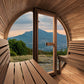 SaunaLife Model E8GB Ergo Series Outdoor Sauna Barrel Kit, Glass Front, DIY, Paint Included, Up to 6 Persons