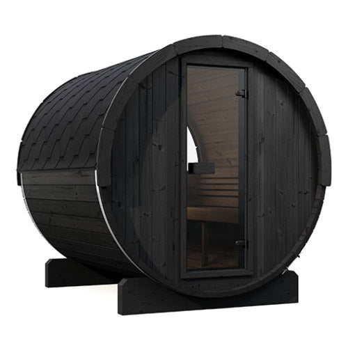 SaunaLife Model E8WB Ergo Series Outdoor Sauna Barrel Kit, Rear Window, DIY, Paint Included, Up to 6 Persons