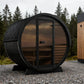 SaunaLife Model EE6GB Ergo Elegance Series Outdoor Sauna Barrel Kit, Glass Front, DIY, Paint Included, Up to 4 Persons