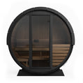 SaunaLife Model EE6GB Ergo Elegance Series Outdoor Sauna Barrel Kit, Glass Front, DIY, Paint Included, Up to 4 Persons