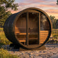 SaunaLife Model EE6GB Ergo Elegance Series Outdoor Sauna Barrel Kit, Glass Front, DIY, Paint Included, Up to 4 Persons