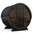 SaunaLife Model EE8GB Ergo Elegance Series Outdoor Sauna Barrel Kit, Glass Front, DIY, Paint Included, Up to 6 Persons