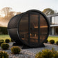 SaunaLife Model EE8GB Ergo Elegance Series Outdoor Sauna Barrel Kit, Glass Front, DIY, Paint Included, Up to 6 Persons