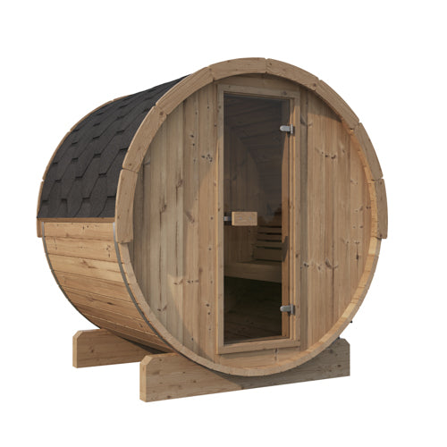 SaunaLife Model E6 Sauna Barrel ERGO-Series Backyard Sauna Barrel 59"x81", 3-person