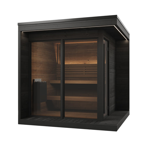 SaunaLife Model GL6B Garden Luxury Series Outdoor Home Sauna Kit, DIY, Paint Included, Up to 6 Persons