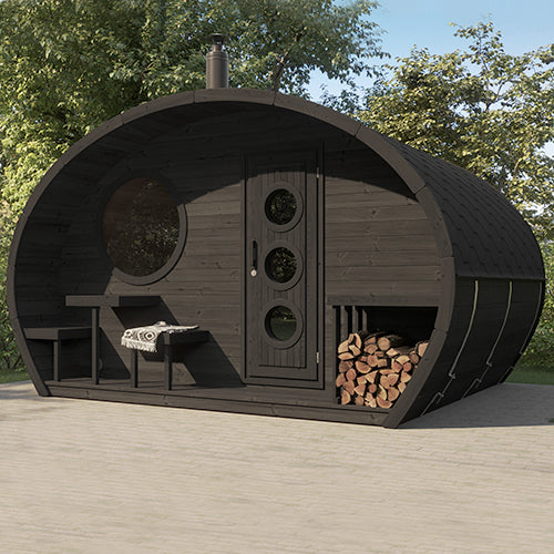 SaunaLife Model G11B Garden Series Outdoor Home Sauna Suite Kit, DIY, Paint Included, Up to 8 Persons
