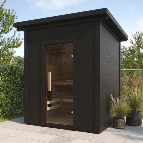 SaunaLife Model G2B Garden Series Outdoor Home Sauna Kit, DIY, Paint Included, Up to 4 Persons