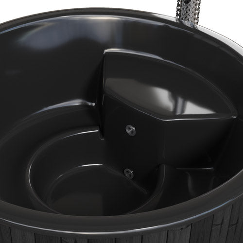 SaunaLife Model S6B Soak-Series Home Wood-Burning Hot Tub, Black, Up to 7 Persons