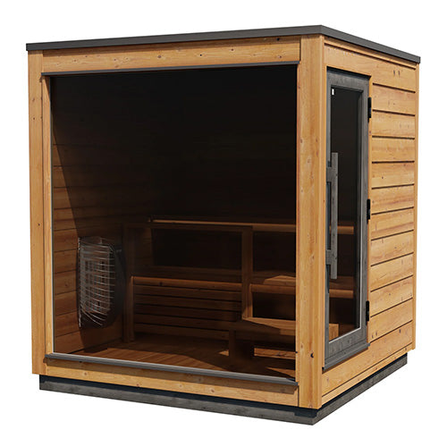 ThermaSol Nordic Dawn Fully Assembled Outdoor Sauna, Nordic Pine, Up to 4 Persons