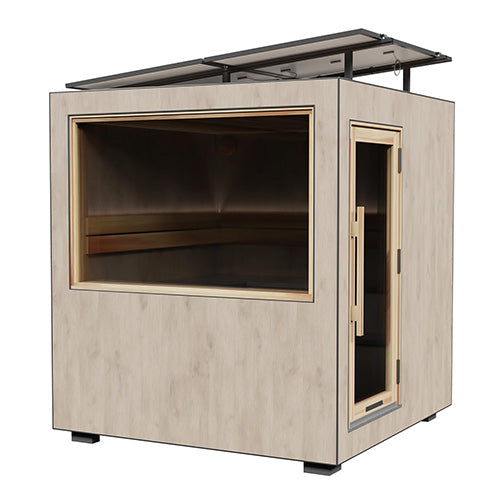 ThermaSol Solaris Sauna Cabin Fully Assembled Outdoor Sauna, Solar-Powered, 2 to 5 Person