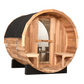 Blisspod, Prague, Canadian Red Cedar Outdoor Steam Barell Sauna, 2-4 / 4-6 persons with Full Glass Back & 2 front Porch seats