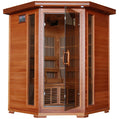 Hudson Bay 3-Person Cedar Corner Infrared Sauna with 7 Carbon Heaters