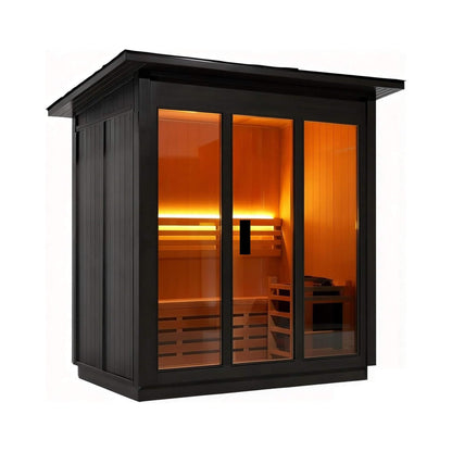 Custom 8-Person Luxury Canadian Red Cedar Outdoor Steam Sauna With Heater And Stones [Made-To-Order]