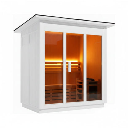 Custom 8-Person Luxury Canadian Red Cedar Outdoor Steam Sauna With Heater And Stones [Made-To-Order]