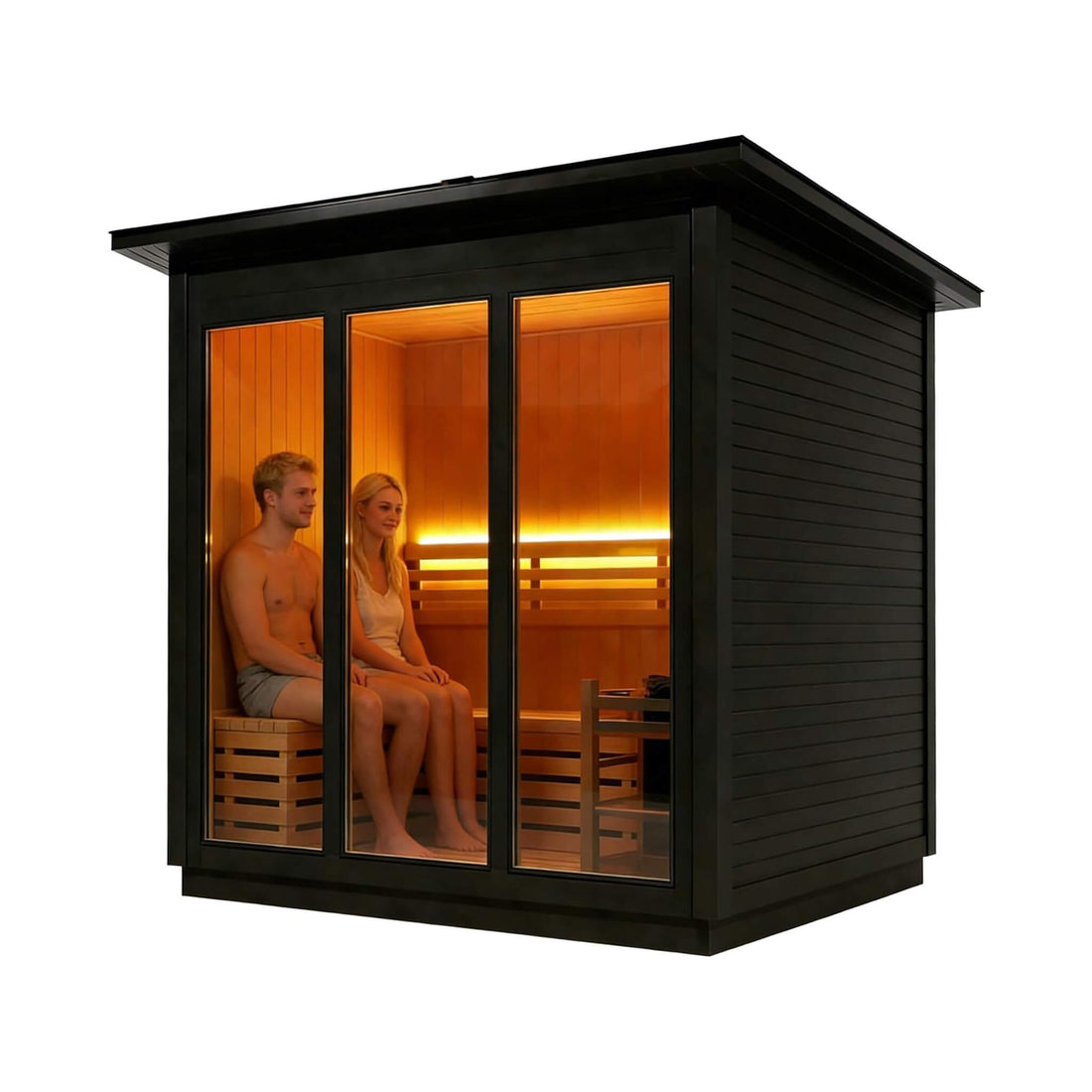 Custom 8-Person Luxury Canadian Red Cedar Outdoor Steam Sauna With Heater And Stones [Made-To-Order]