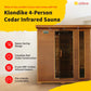 Klondike 4-Person Cedar Infrared Sauna with 9 Heaters