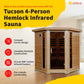 Tucson 4-Person Hemlock Corner Infrared Sauna with 10 Carbon Heaters