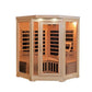 Sonoma 3-Person Hemlock Infrared Corner Sauna with 7 Carbon Heaters