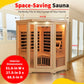 Sonoma 3-Person Hemlock Infrared Corner Sauna with 7 Carbon Heaters