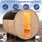 Thermora Haven Premium All-Weather Outdoor Pinewood Barrel Sauna Kit With 4.5KW Heater And Tempered Glass Window
