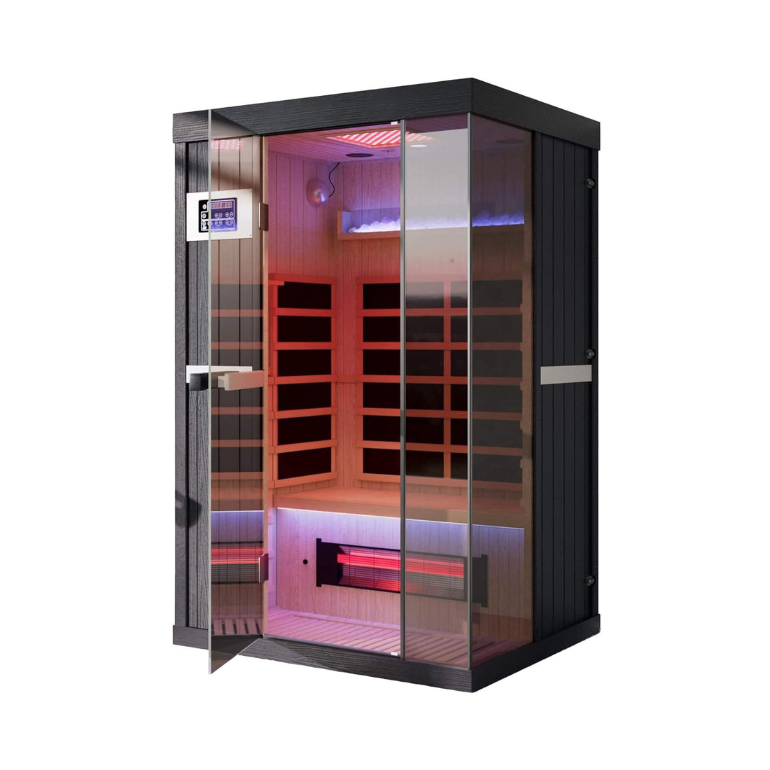 Thermora Pandora Premium 2-Person Indoor Infrared Sauna With Red Light Therapy And Himalayan Salt Rocks