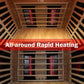Thermora Deluxe 2-Person Outdoor Mahogany Low EMF Far Infrared Sauna With Bluetooth Audio And LED Lights