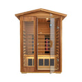 Thermora Deluxe 2-Person Outdoor Mahogany Low EMF Far Infrared Sauna With Bluetooth Audio And LED Lights