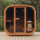 Premium 3-Person Outdoor Scandinavian ThermoWood Cube Sauna Kit With LED Lighting