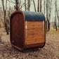 Premium 3-Person Outdoor Scandinavian ThermoWood Cube Sauna Kit With LED Lighting